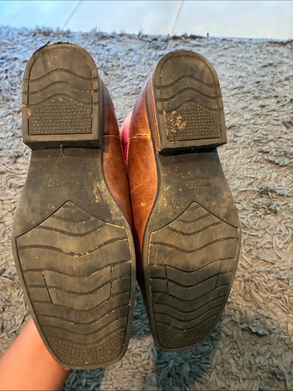 Kids Brown Leather & Pink Western Boots